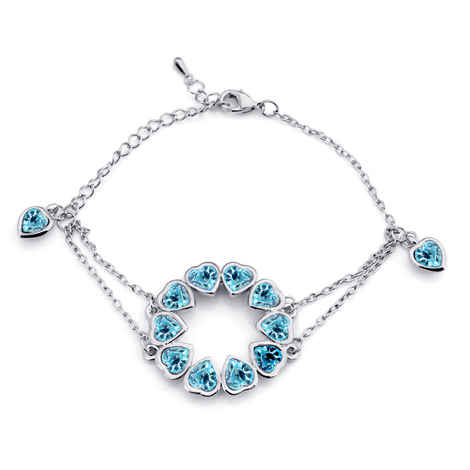 Buy Crunchy Fashion Circle Of Hearts Crystal Bracelet - Purplle