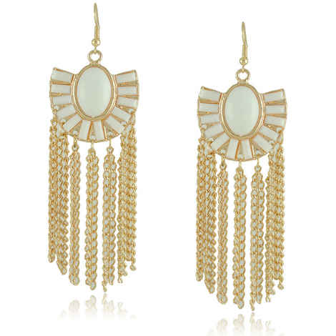 Buy Crunchy Fashion Golden Drops Earrings - Purplle