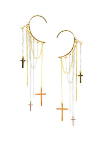 Buy Crunchy Fashion Crosses Ear Cuff Pair - Purplle
