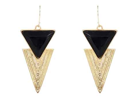 Buy Crunchy Fashion Embedded Triangles Earring - Purplle