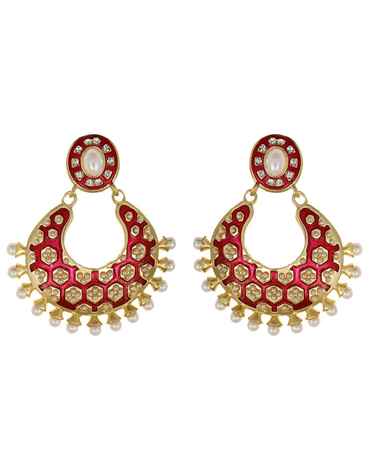 Buy Crunchy Fashion Red Tradtional Matka Earring - Purplle