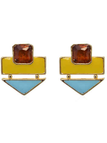 Buy Crunchy Fashion Color Rush Yellow Beachy Earrings - Purplle