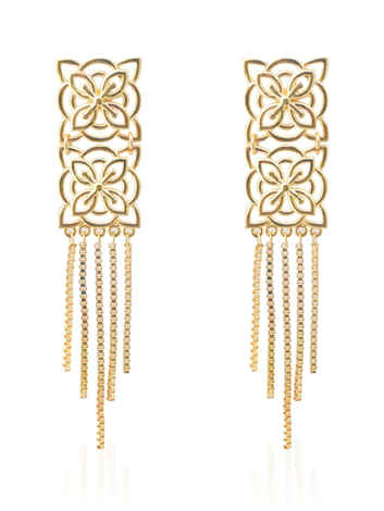 Buy Crunchy Fashion Baroque Florid Golden Earrings - Purplle