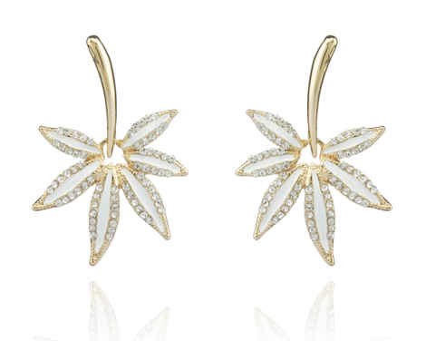 Buy Crunchy Fashion Tiny Leaves Drop Earrings - Purplle