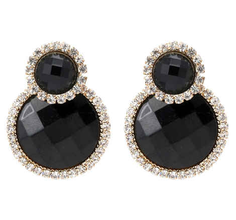Buy Crunchy Fashion Gold Plated Stylish Black Dangle & Drop Earrings - Purplle