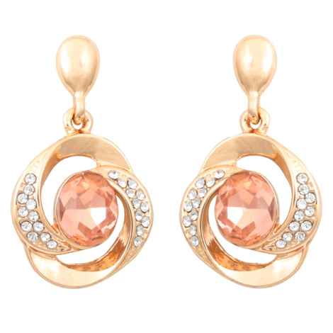 Buy Crunchy Fashion Twisted Tales Peach Crystal Earrings - Purplle