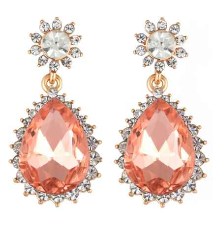 Buy Crunchy Fashion Topaz Orange Crystal Earrings - Purplle