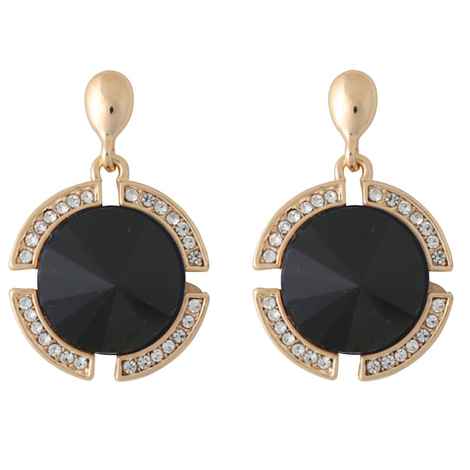 Buy Crunchy Fashion Gold Plated Stylish Black Earrings For Girls Fancy Party Wear Earrings - Purplle