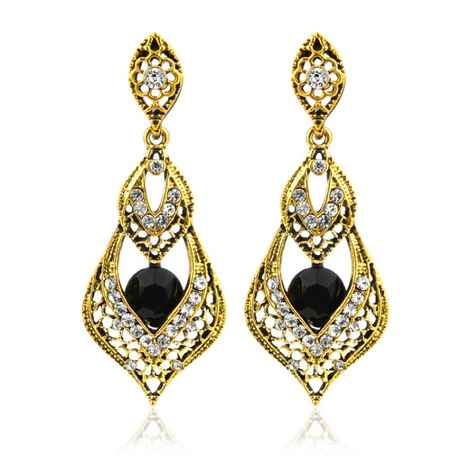 Buy Crunchy Fashion Oxidised Silver Stylish Thread Tassel Long Earrings - Purplle