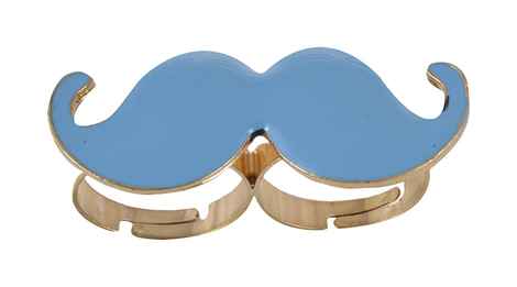 Buy Crunchy Fashion Aqua Mustache Double Finger Ring - Purplle