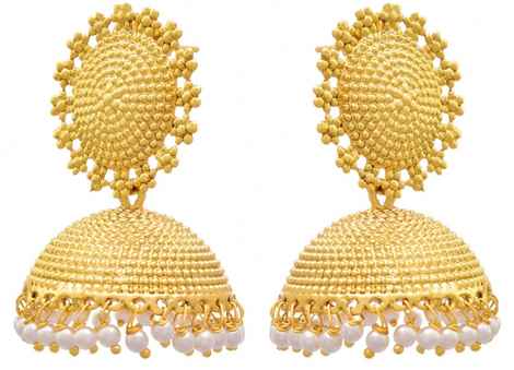 Buy Royal Bling Golden Dome Jhumka Earrings - Purplle