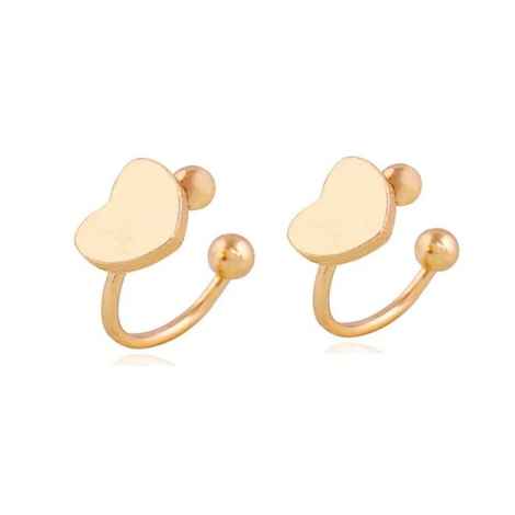 Buy Ferosh Golden Heart Earclip - Purplle