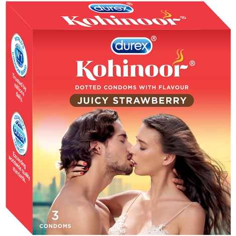 Durex Kohinoor Condoms, Juicy Strawberry- 3s