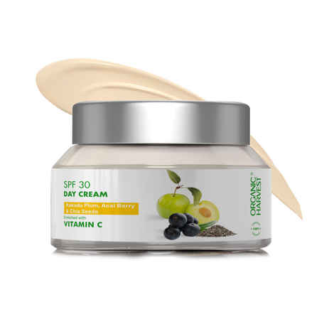 Buy Organic Harvest SPF 30 Day Cream: Kakadu Plum, Acai Berry & Chia Seeds | Daily Use Moisturizing Vitamin C Day Cream | For Men & Women | 100% American Certified Organic | Sulphate & Paraben-free - 50gm - Purplle
