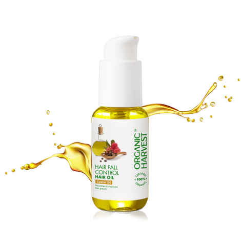 Buy Organic Harvest Hairfall Control Hair Oil: Castor Oil | For Men & Women | Vitamin E Oil for Hair Growth | Moisturizing Hair Oil | 100% American Certified Organic | Sulphate & Paraben-free | 50 ml - Purplle