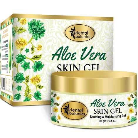 Buy Oriental Botanics 90% Aloe Vera Skin Gel (With Almond & Wheatgerm Oil) 100g - No Parabens, Silicon, Mineral Oil - Purplle