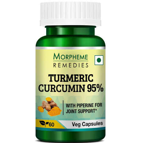 Morpheme Remedies Turmeric Curcumin (95% Curcuminoids) with Piperine For Faster Absorption - 500mg Extract - 60 Veg Caps