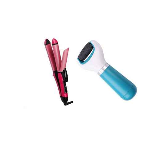 Buy Style Maniac Combo Of Peg Egg Electric Callus Remover,Nova 2-In1 Hair Styler(Hair Straightener Cum Curler) And An Amazing Style Maniac 22 Hair Styles Booklet - Purplle