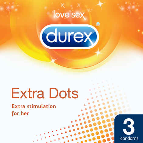 Buy Durex Condoms, Extra Dots- 3s - Purplle