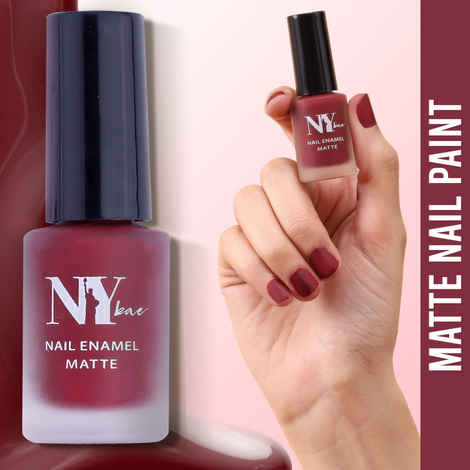 NY Bae Matte Nail Enamel - Soft Pretzel 5 (6 ml) | Red | Luxe Matte Finish | Highly Pigmented | Chip Resistant | Long lasting | Full Coverage | Streak-free Application | Vegan | Cruelty Free | Non-Toxic