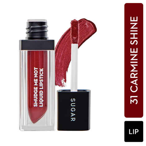 Buy SUGAR Cosmetics Smudge Me Not Liquid Lipsticks for Women | Transferproof & Waterproof | Lasts 12+ Hours | Matte Lipstick | 4.5ml - 31 Carmine Shine (Metallic Bright Red) - Purplle
