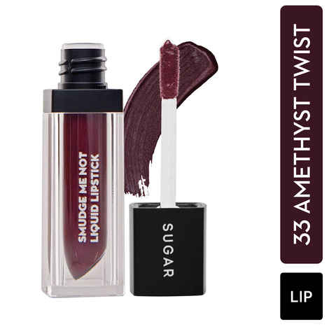 Buy SUGAR Cosmetics Smudge Me Not Liquid Lipsticks for Women | Transferproof & Waterproof | Lasts 12+ Hours | Matte Lipstick | 4.5ml - 33 Amethyst Twist (Metallic Plum) - Purplle