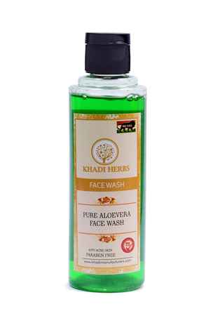 Khadi Herbs Pure Aloevera Face Wash 210ml, Paraben Free