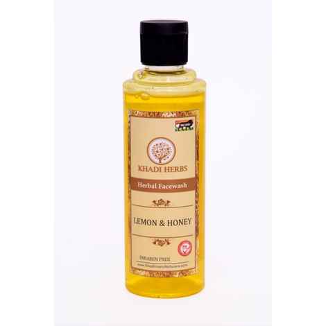 Khadi Herbs Lemon & Honey Face Wash 210ml, Paraben Free