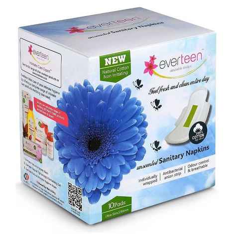 Buy everteen 100% Cotton Top XL Sanitary Napkin Pads for Periods in Women - 1 Pack (10 Pads) - Purplle