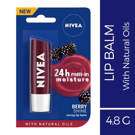 Buy Nivea Lip Balm, Fruity Blackberry Shine (4.8 g) - Purplle