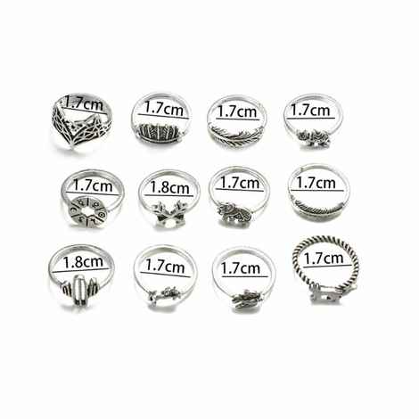 Buy Ferosh Gypsy Silver Ring Set - Purplle