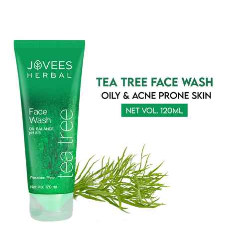Buy Jovees Herbal Tea Tree Oil Control Face Wash | For Oily & Acne Prone Skin | With Vitamin E & Tea Tree Oil | Prevents Pimple & Acne Breakout 120ml - Purplle