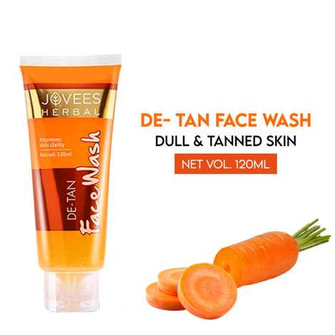 Buy Jovees Herbal De-Tan Face Wash | For Women/Men | Tan Removal, Brightening and Glowing Skin | 100% Natural | Exfoliating and Clarifying 120ml - Purplle