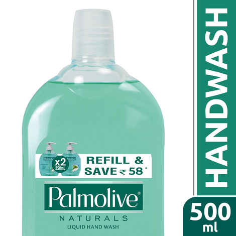 Palmolive Naturals Sea Minerals Liquid Hand Wash, Remove 99.9% of Germs, Refreshing Fragrance (500 ml) Refill Bottle