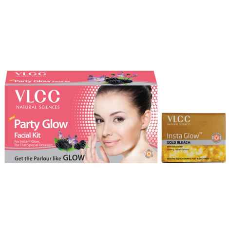Buy VLCC Party Glow Facial Kit & Insta Glow Bleach Combo (90 g) - Purplle