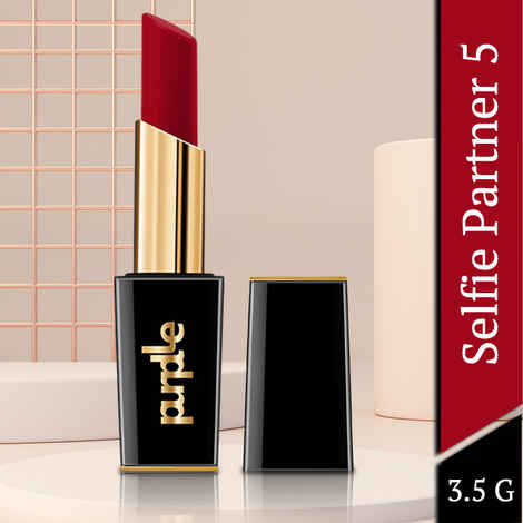 Purplle Ultra HD Matte Lipstick, Red - Selfie Partner 5