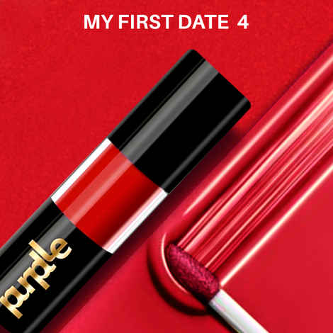 Purplle Ultra HD Matte Liquid Lipstick, Red, My First Date 4 (4.8 ml)