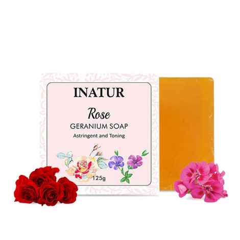 Inatur Rose & Geranium Sugar Soap (125 g)