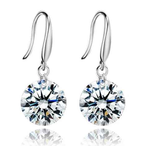 Buy Karatcart Silver Crystal Dangle Earrings For Women (2.00 Cm)… - Purplle