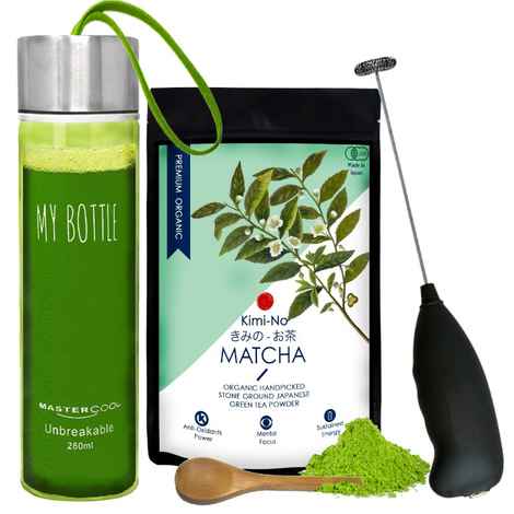 Buy KimiNo Japanese Organic Matcha Green Tea Powder Combo Kit - 50 gms - with free recipe Ebook - Purplle