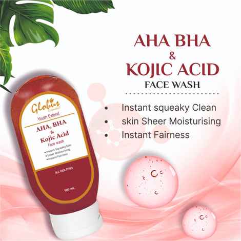 Globus Youth Extented - Exfoliating Face Wash Cleanser With Aha, Bha & Kojic Acid (100 ml)