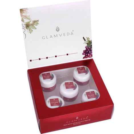 Glamveda Red Wine Advance Anti Ageing Facial Kit (110 g)