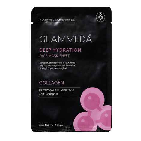 Buy Glamveda Collagen Deep Hydration, Nutrition & Elasticity & Anti- Wrinkle Face Mask Sheet (25 gm) - Purplle