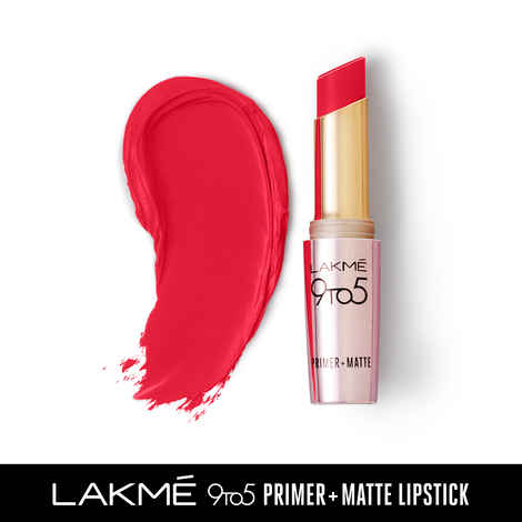 Lakme 9 to 5 Primer + Matte Lip Color - Red Letter MR9 (3.6 g)