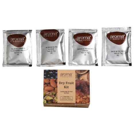 Buy Aroma Treasures Dry Fruit Single Time Use Facial Kit with Face Wash, Scrub, Moisturising cream and Face Mask (22 g) - Purplle