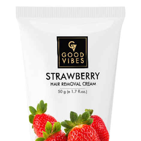 Good Vibes Strawberry Hair Removal Cream | Skin Radiance, Skin Lightening | No Animal Testing (50 gm)