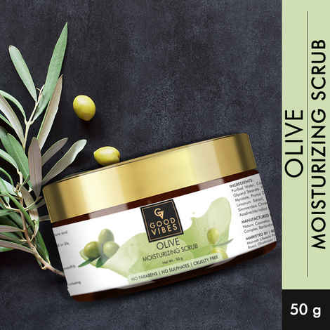 Buy Good Vibes Skin Moisturizing Scrub - Olive (50 gm) - Purplle