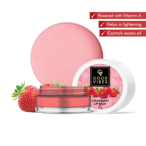 Buy Good Vibes Strawberry Lip Balm | Moisturizing, Nourishing | No Animal Testing (8 g) - Purplle