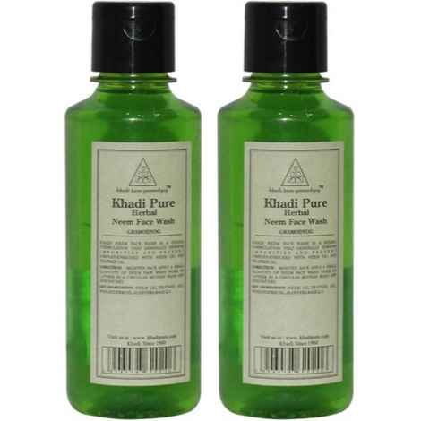 Buy Khadi Pure Herbal Neem Face Wash (210 ml)(Pack of 2) - Purplle