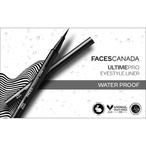 FACES CANADA Ultime Pro Eyestyle Liner - Black, 1 ml | Felt Tip Pen Liner For Ultra Fine Application | 24 Hr Long Stay Formula | Waterproof, Smudgeproof & Transferproof